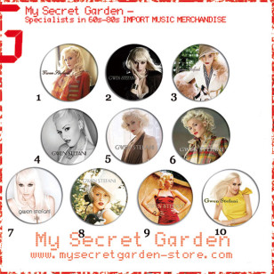 Gwen Stefani - Portrait Pinback Button Badge Set 1a or 1b (or Hair Ties / 4.4 cm Badge / Magnet / Keychain Set )